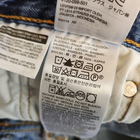 Levis 501 Button Fly Denim Jean Shorts Cutoffs High Waisted Rise Festival Frayed - Picture 7 of 12